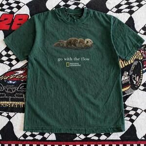 Gildan Green Tee National Geographic Green Otter Graphic Tee